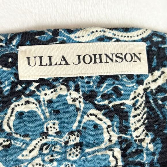 Ulla Johnson Zuma Cotton Midi Dress 2 Blue - Picture 9 of 11